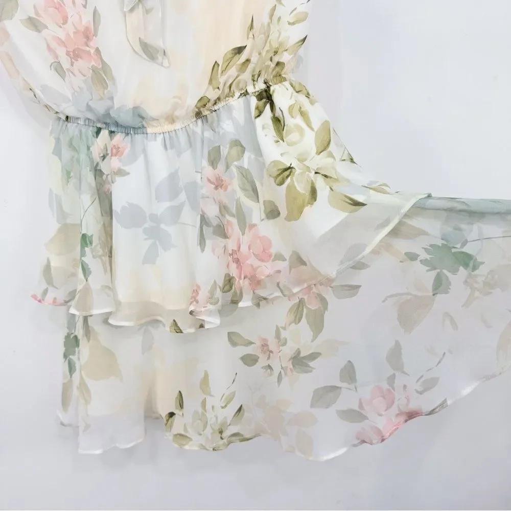 Yumi Kim KISS ME Dress in Honeymoon Ivory Floral Tiered Ruffle Skirt Dress - Picture 11 of 16